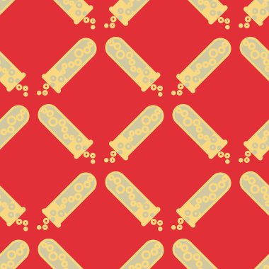 Kimya test tüpleri parlak arka plan üzerinde. Seamless modeli.