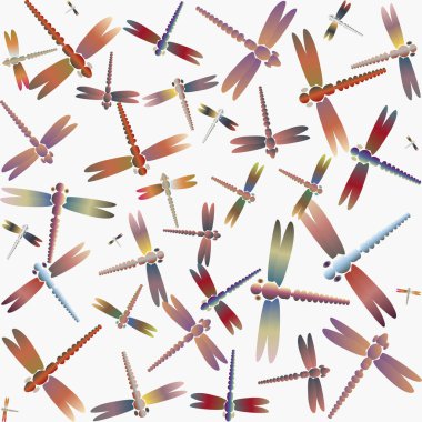 Dekoratif renkli seamless modeli ile şirin yusufçuk