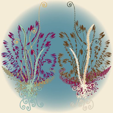 Yeni tasarım çalışmaları için el yapımı doodle ile soyut desen.