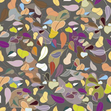sonbahar yaprakları seamless modeli, vektör çizim 