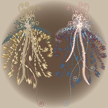 Yeni tasarım çalışmaları için el yapımı doodle ile soyut desen.