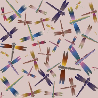 Dekoratif renkli seamless modeli ile şirin yusufçuk