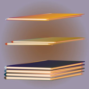 Renkli Notebook yığınları. Vektör çizim