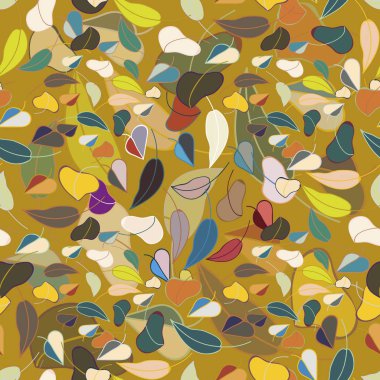 sonbahar yaprakları seamless modeli, vektör çizim 
