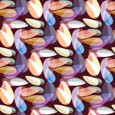 Parlak arka plan Dikişsiz desen çok renkli yapraklarda.