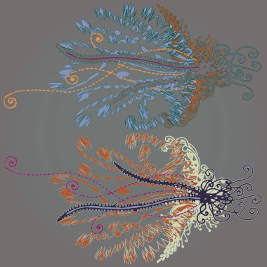 Yeni tasarım çalışmaları için el yapımı doodle ile soyut desen.