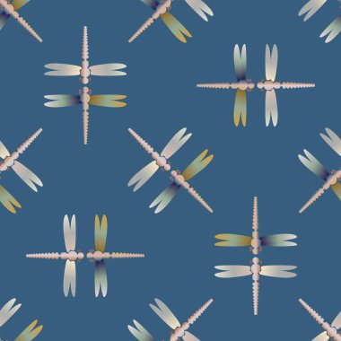 Dekoratif renkli seamless modeli ile şirin yusufçuk