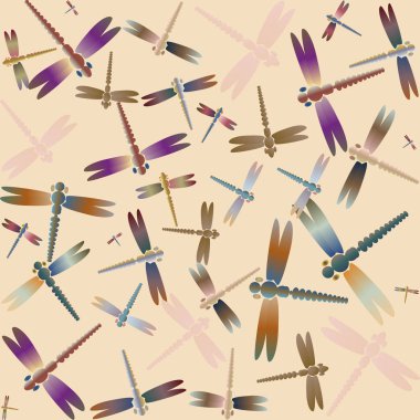 Dekoratif renkli seamless modeli ile şirin yusufçuk