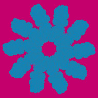 Basit renkli soyut mandala. Parlak dairesel süsleme basit şekiller oluşur. 