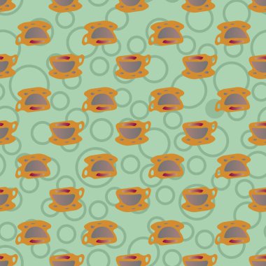 Bardak kahve veya çay arka plan seamless modeli üzerinde noktalı.