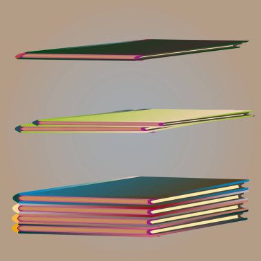 Renkli Notebook yığınları. Vektör çizim