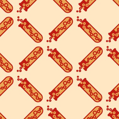 Kimya test tüpleri parlak arka plan üzerinde. Seamless modeli.