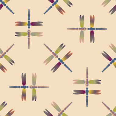 Dekoratif renkli seamless modeli ile şirin yusufçuk