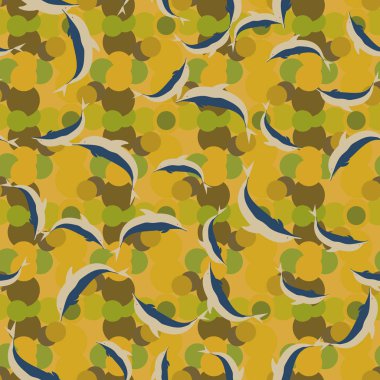 Yunuslar su altında çizim arka planı için bir sürü ile sorunsuz doku