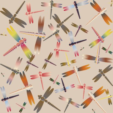 Dekoratif renkli seamless modeli ile şirin yusufçuk