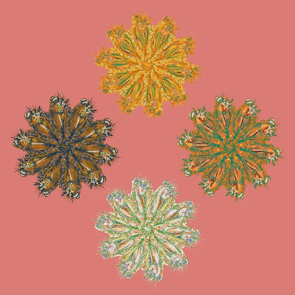 Nova Mandala Simétrica Estilo Zentangle Arte Inspirada Com Doodle Objeto — Vetor de Stock