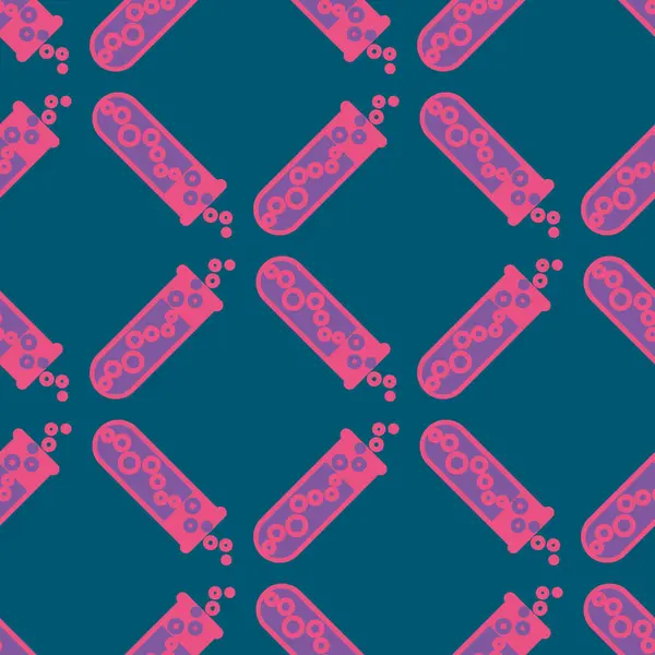 Kimya test tüpleri parlak arka plan üzerinde. Seamless modeli.