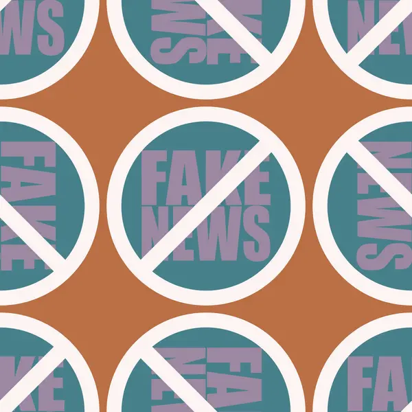 Patrón Sin Costura Conceptual Con Logotipo Noticias Falsas Problemas Globales — Archivo Imágenes Vectoriales