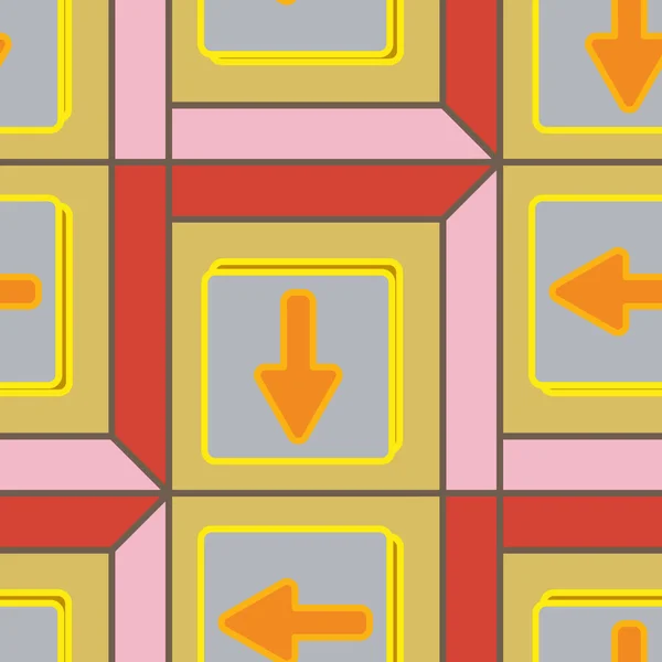 ボタンの矢印とシームレスな抽象パターン — ストックベクタ