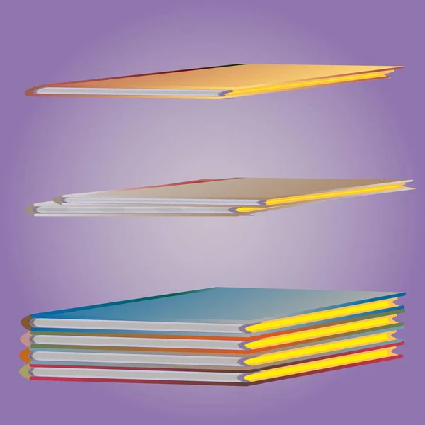 Des Piles Carnets Colorés Illustration Vectorielle — Image vectorielle