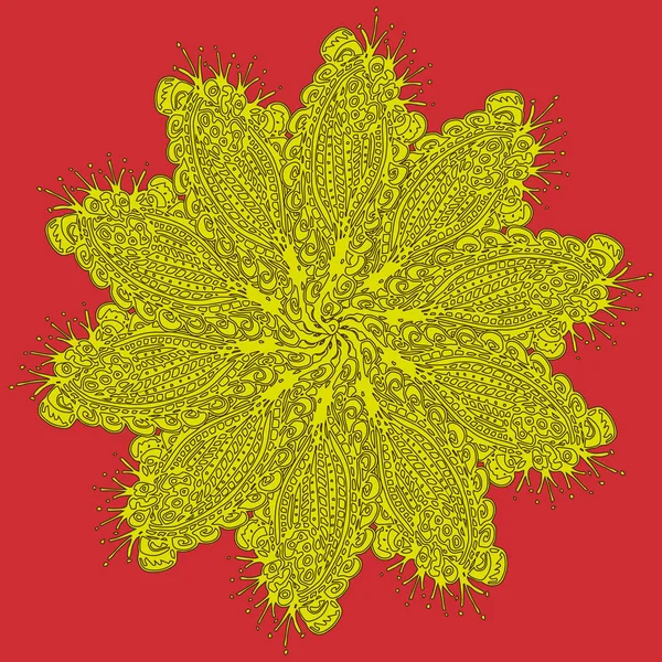 Basit renkli soyut mandala. Parlak dairesel süsleme basit şekiller oluşur. 