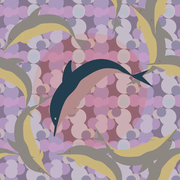 Yunuslar su altında çizim arka planı için bir sürü ile sorunsuz doku