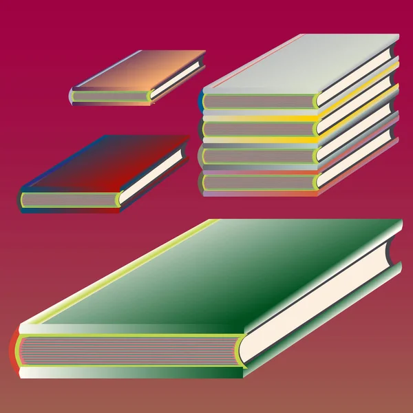 Des Tas Livres Colorés Illustration Vectorielle — Image vectorielle