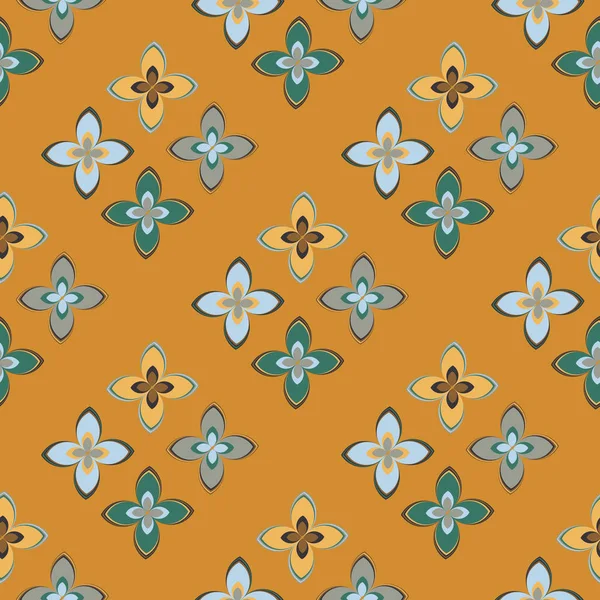 Çiçekler, vektör çizim ile çok renkli geometrik seamless modeli 