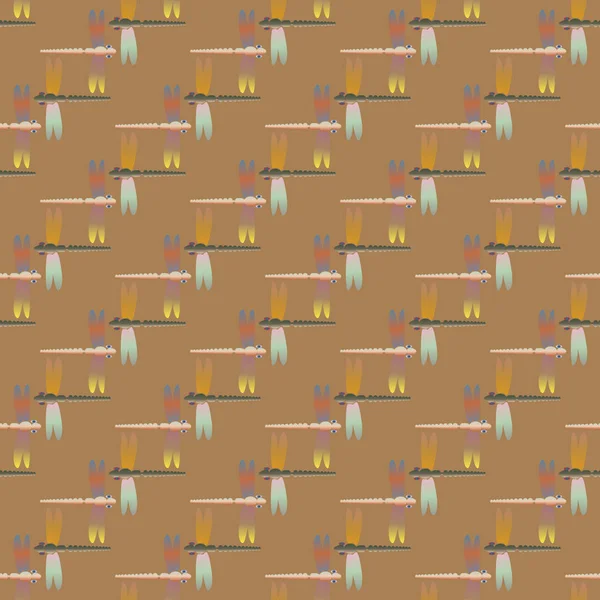 Dekoratif renkli seamless modeli ile şirin yusufçuk