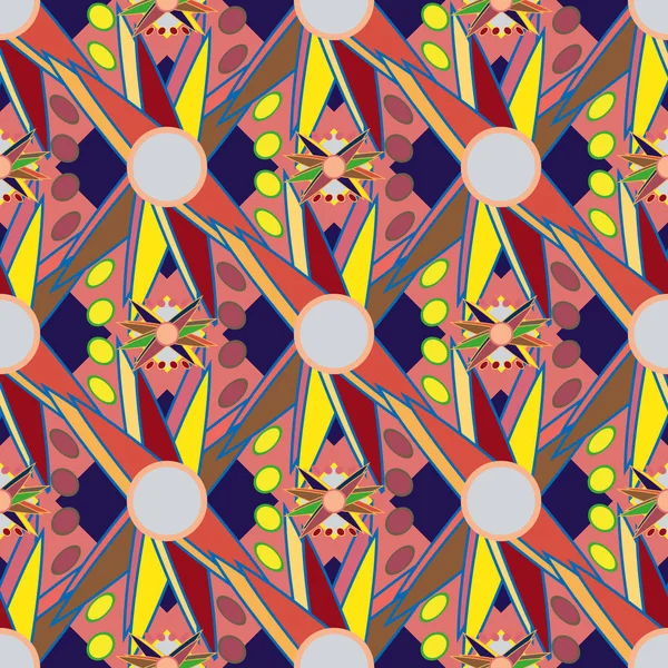 Çiçekler, vektör çizim ile çok renkli geometrik seamless modeli 