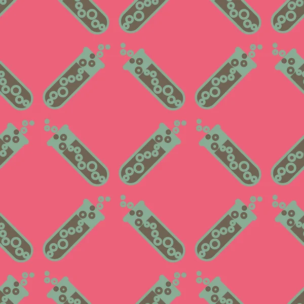 Kimya test tüpleri parlak arka plan üzerinde. Seamless modeli.