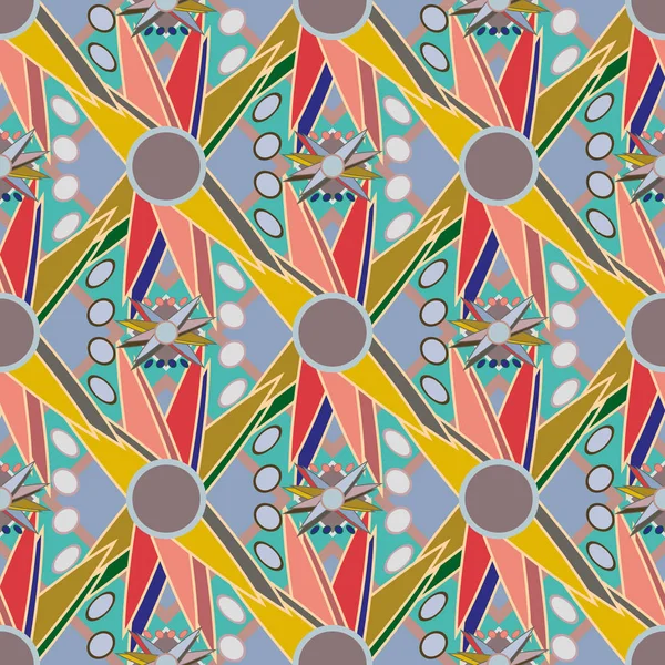 Çiçekler, vektör çizim ile çok renkli geometrik seamless modeli 