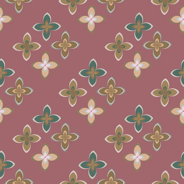 Çiçekler, vektör çizim ile çok renkli geometrik seamless modeli 