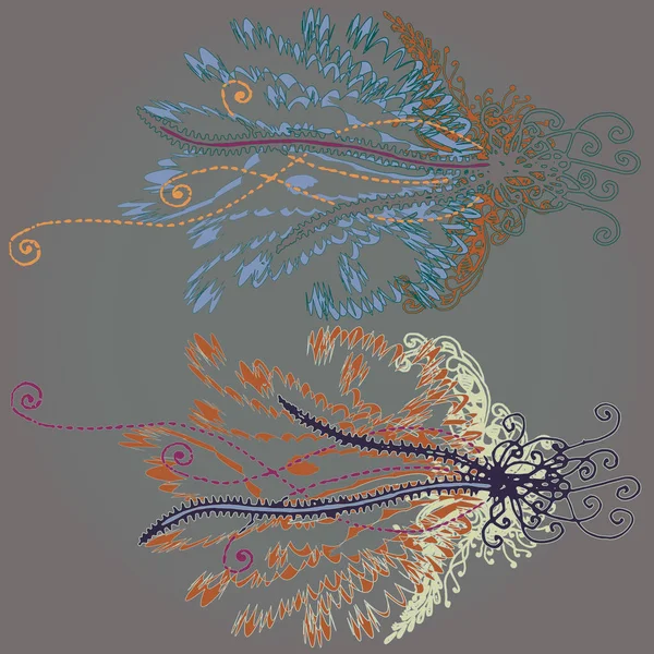 Yeni tasarım çalışmaları için el yapımı doodle ile soyut desen.