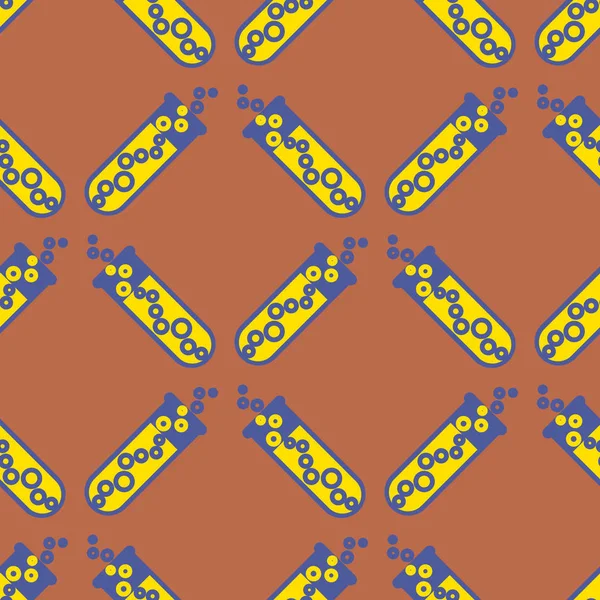 Kimya test tüpleri parlak arka plan üzerinde. Seamless modeli.