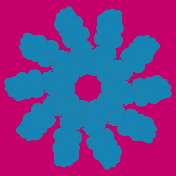 Basit renkli soyut mandala. Parlak dairesel süsleme basit şekiller oluşur. 