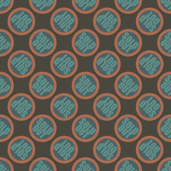 Satılan dışarı Dikişsiz desen metinle. Pop sanat tasarım ve renk doku ile yuvarlak başlık içinde alt yazı. Bir arka plan üzerinde etiket.