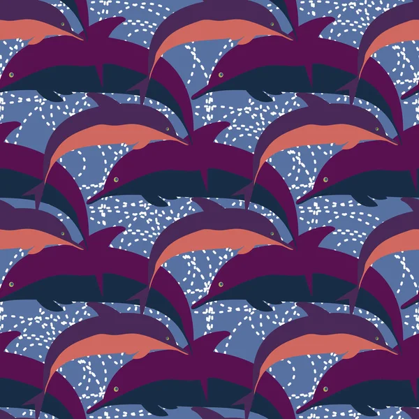 Yunuslar su altında çizim arka planı için bir sürü ile sorunsuz doku