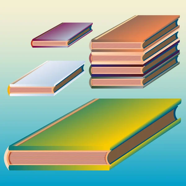 Renkli kitap yığını. Vektör çizim