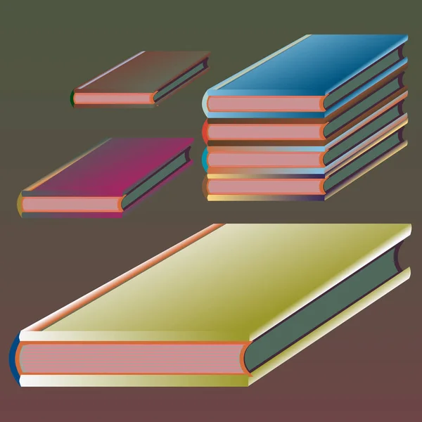 Pilhas Livros Coloridos Ilustração Vetorial — Vetor de Stock