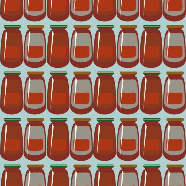 Kavanoz ile rustik ev konserve yeni dikişsiz desen arka planı için.