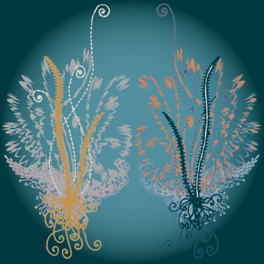 Yeni tasarım çalışmaları için el yapımı doodle ile soyut desen.