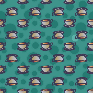 Bardak kahve veya çay arka plan seamless modeli üzerinde noktalı.