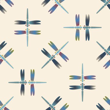 Dekoratif renkli seamless modeli ile şirin yusufçuk