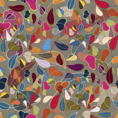 sonbahar yaprakları seamless modeli, vektör çizim 