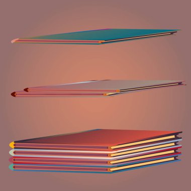 Renkli Notebook yığınları. Vektör çizim