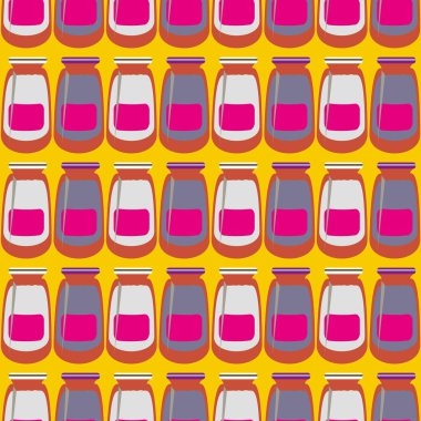 Kavanoz ile rustik ev konserve yeni dikişsiz desen arka planı için.