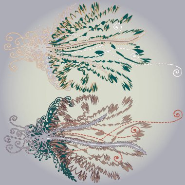 Yeni tasarım çalışmaları için el yapımı doodle ile soyut desen.