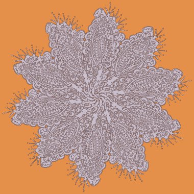 Basit renkli soyut mandala. Parlak dairesel süsleme basit şekiller oluşur. 