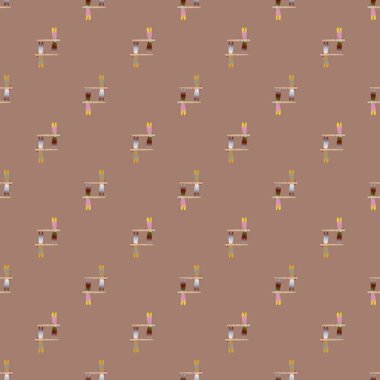 Dekoratif renkli seamless modeli ile şirin yusufçuk